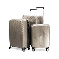 hauptstadtkoffer - série txl - trolleys, valises rigides, bagages de cabine et bagages de souche ultra légers et robustes, champagne, handgepäck, valise