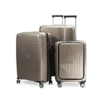 hauptstadtkoffer - série txl - trolleys, valises rigides, bagages de cabine et bagages de souche ultra légers et robustes, champagne, laptop rollkoffer, valise à roulettes pour