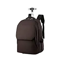 myalq sac à dos à roulettes trolley sac à dos voyage bagage à main brown valise pour l'école et voyage d'affaires,m