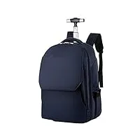 myalq sac à dos à roulettes trolley sac d'ordinateur portable bagage cabine à main valise avec 2 roues pour l'école et voyage d'affaires(bleu),m
