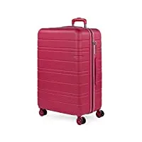 jaslen - valise grande taille. grande valise rigide 4 roulettes - valise grande taille xxl ultra légère - valise de voyage. combinaison verrouillage 171270, fraise
