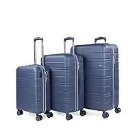 jaslen - valises. lot de valise rigides 4 roulettes - valise grande taille, valise soute avion, bagages pour voyages.ensemble valise voyage. verrouillage à combinaison 171200, bleu