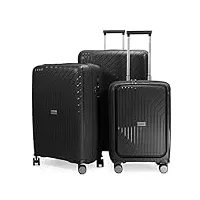 hauptstadtkoffer - série txl - trolleys extra légers et robustes, valises rigides, bagages de cabine et bagages de soumission, noir, 3er kofferset (laptopfach), set de valises