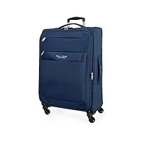 roll road royce valise grande bleu 48x76x29 cms souple polyester serrure à combinaison 93l 2,9kgs 4 roues extensible