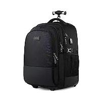 yorepek easyjet sac à dos de voyage pour ordinateur portable de 43,2 cm avec port de charge usb, sac à dos d'affaires à roulettes pour cabine (noir, 43,2 cm, professionnel), café,