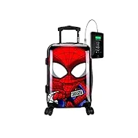 tokyoto valise trolley pour enfants garçons 55x35x20 55x40x20 cm/valise bagage sac de voyage avec serrure tsa, valise prête à charger les portables, connexion usb spider boy