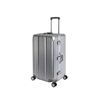 travelhouse london t1169 valise rigide à roulettes avec cadre en aluminium différentes tailles et couleurs, argenté, großer koffer xl