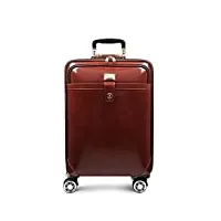 yliansong valise de voyage roulettes en cuir etui universel roue rétro valise de cas d'embarquement 20 pouces noir brun bagages cabine (couleur : marron, taille : 37×23×51cm)