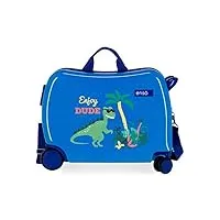 enso dino valise enfant bleu 50x39x20 cms rigide abs serrure à combinaison 34l 2,1kgs 4 roues bagage à main