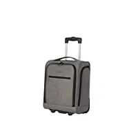 travelite valise cabine 2 roues avec poche, série de bagages cabin underseat : trolley compact à bagages souples, 090225-04, 43 cm, 28 litres, gris