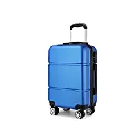 kono valise cabine rigide bagages à main à roulettes légere abs 56x38x23 cm valises 33l trolley de voyage, bleu marine