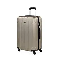 itaca - valise grande taille. grande valise rigide 4 roulettes - valise grande taille xxl ultra légère - valise de voyage. combinaison verrouillage 771170, champagne