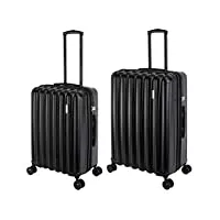 travelhouse porto valise de voyage à roulettes différentes tailles et couleurs, noir , mittlerer & großer koffer set, valise rigide avec roulettes pivotantes
