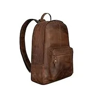 stilord 'marley' sac a dos cuir marron homme femme vintage backpack pour ordinateur portable din a4 sac à dos grand sac d'affaires business, couleur:seppia - marron