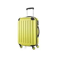 hauptstadtkoffer - spree - bagages cabine à main, valise rigide, trolley, abs, tsa, extra léger, extensible, 4 roues, 55 cm, 42 l, fougère