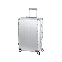 alumaxx valise à roulettes auriga 45174 - en aluminium - 4 roulettes doubles à 360° - argenté - 65 x 40 x 24 cm