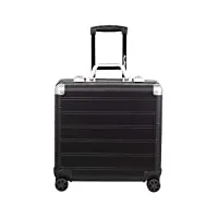 alumaxx valise à roulettes geini 45173 - en aluminium - avec 4 roulettes doubles à 360° - noir - 42,5 x 40 x 21 cm