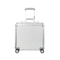 alumaxx valise à roulettes gemini 45172 - en aluminium - avec compartiment surélevé - 4 roulettes doubles à 360° - argenté mat
