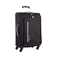 pierre cardin valise cion souple avec roues résistantes | valise télescopique avec sangles de rangement cl610m noir/gris moyen
