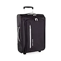 pierre cardin valise cion souple avec roues résistantes | valise télescopique avec sangles de rangement cl610m noir noir/gris petit