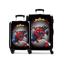marvel spiderman red set de bagages noir 55/68 cms rigide abs serrure à combinaison 104l 4 roues doubles bagage à main