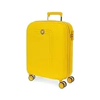 movom riga valise trolley cabine jaune 40x55x20 cms rigide abs serrure à combinaison 37l 3kgs 4 roues doubles extensible bagage à main
