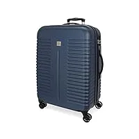 roll road india valise moyenne bleu 48x70x27 cms rigide abs serrure à combinaison 75l 3,7kgs 4 roues doubles extensible