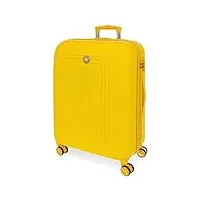 movom riga valise moyenne jaune 49x70x27 cms rigide abs serrure à combinaison 72l 3,9kgs 4 roues doubles extensible
