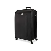 movom riga valise grande noir 56x80x29 cms rigide abs serrure à combinaison 108l 4,8kgs 4 roues doubles extensible