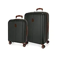 el potro ocuri set de bagages gris 55/70 cms rigide abs serrure tsa 118l 4 roues doubles bagage à main