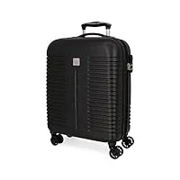 roll road india valise trolley cabine noir 40x55x20 cms rigide abs serrure à combinaison 37l 2,6kgs 4 roues doubles extensible bagage à main