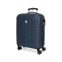 roll road india valise trolley cabine bleu 40x55x20 cms rigide abs serrure à combinaison 37l 2,6kgs 4 roues doubles extensible bagage à main