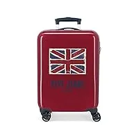 pepe jeans andy valise trolley cabine rouge 38x55x20 cms rigide abs serrure à combinaison 34l 2,6kgs 4 roues doubles bagage à main
