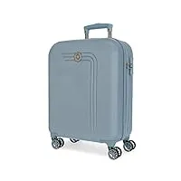 movom riga valise trolley cabine bleu 40x55x20 cms rigide abs serrure à combinaison 37l 2,8kgs 4 roues doubles bagage à main