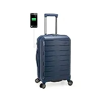 traveler's choice pagosa valise rigide extensible indestructible, bleu marine, 22 inch, pagosa valise rigide extensible indestructible