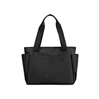 notag sac à main femmes, multi-poches sac cabas en nylon casual voyage sac à bandoulière imperméable (noir)