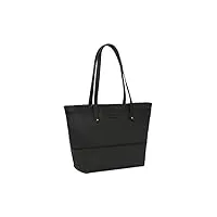 hexagona - sac cabas porté épaule - compatible format a4 et téléphone portable - pour femme - collection serena - noir