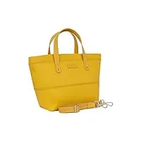 hexagona - sac cabas porté main - compatible téléphone portable - pour femme - collection serena - jaune