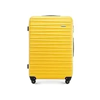 wittchen valise de voyage bagage à main valise cabine valise rigide en abs avec 4 roulettes pivotantes serrure à combinaison poignée télescopique groove line taille l jaune