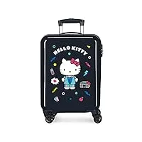 hello kitty castle valise trolley cabine bleu 38x55x20 cms rigide abs serrure à combinaison 35l 2,3kgs 4 roues bagage à main, azul oscuro