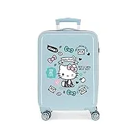 hello kitty you are cute valise trolley cabine bleu 38x55x20 cms rigide abs serrure à combinaison 35l 2,3kgs 4 roues bagage à main