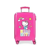 hello kitty you are cute valise trolley cabine rose 38x55x20 cms rigide abs serrure à combinaison 35l 2,3kgs 4 roues bagage à main
