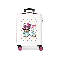 hello kitty girl gang valise trolley cabine rose 38x55x20 cms rigide abs serrure à combinaison 35l 2,3kgs 4 roues bagage à main, blanc