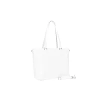 hexagona - sac cabas porté épaule - compatible format a4 et téléphone portable - pour femme - collection madrid - blanc