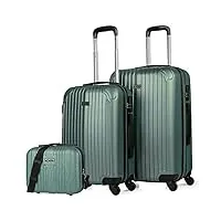 itaca - set de valises rigides 4 roulettes - valise grande taille, valise soute avion, bagages pour voyages, lot de valises à roulette. verrouillage à combinaison t71515b, bleu verdâtre