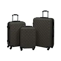 vidaxl ensemble de valises rigides 3 pcs bagages à roulettes de voyage trolley de voyage sac de valise chariot de bagages anthracite abs