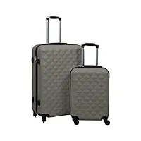 vidaxl ensemble de valises rigides 2 pcs bagages à roulettes de voyage sac de valise trolley de voyage chariot de bagages anthracite abs