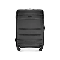 wittchen valise de voyage bagage à main valise cabine valise rigide en abs avec 4 roulettes pivotantes serrure à combinaison poignée télescopique globe line taille m noir