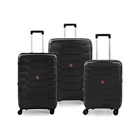 roncato skyline lot de 3 valises rigides extensibles (l + moyen + cabine) noir