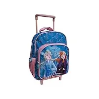 disney elsa anna - fzn0617 - sac à dos pour chambre d'enfant avec 2 roues, manche extensible, 30 cm